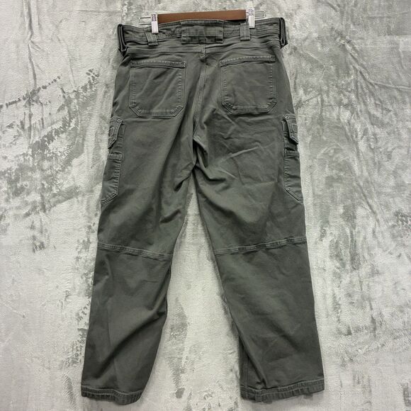 Duluth Trading Co Canvas Pants Gray Relaxed Fit Flex Fire Hose 33x30 Hiking - Picture 4 of 5